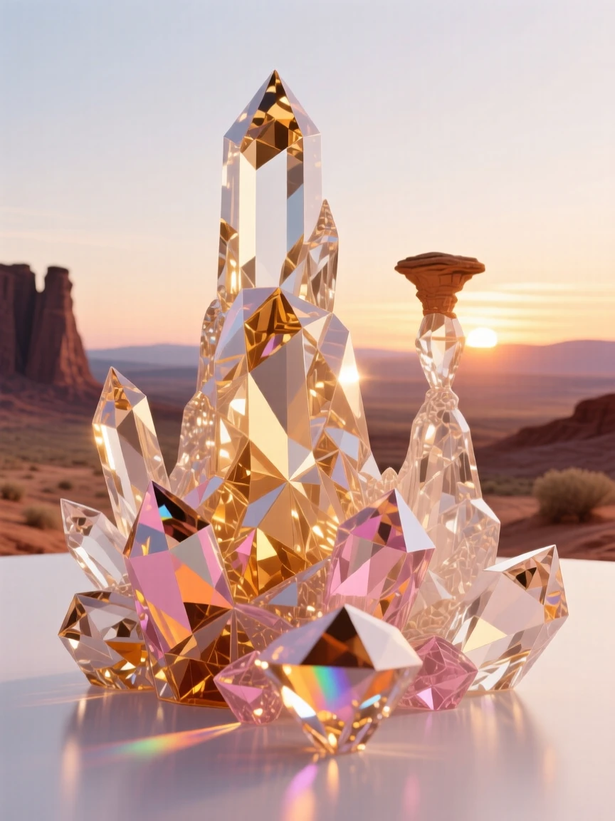A high desert mesa with hoodoo rock formations glowing at sunrise.