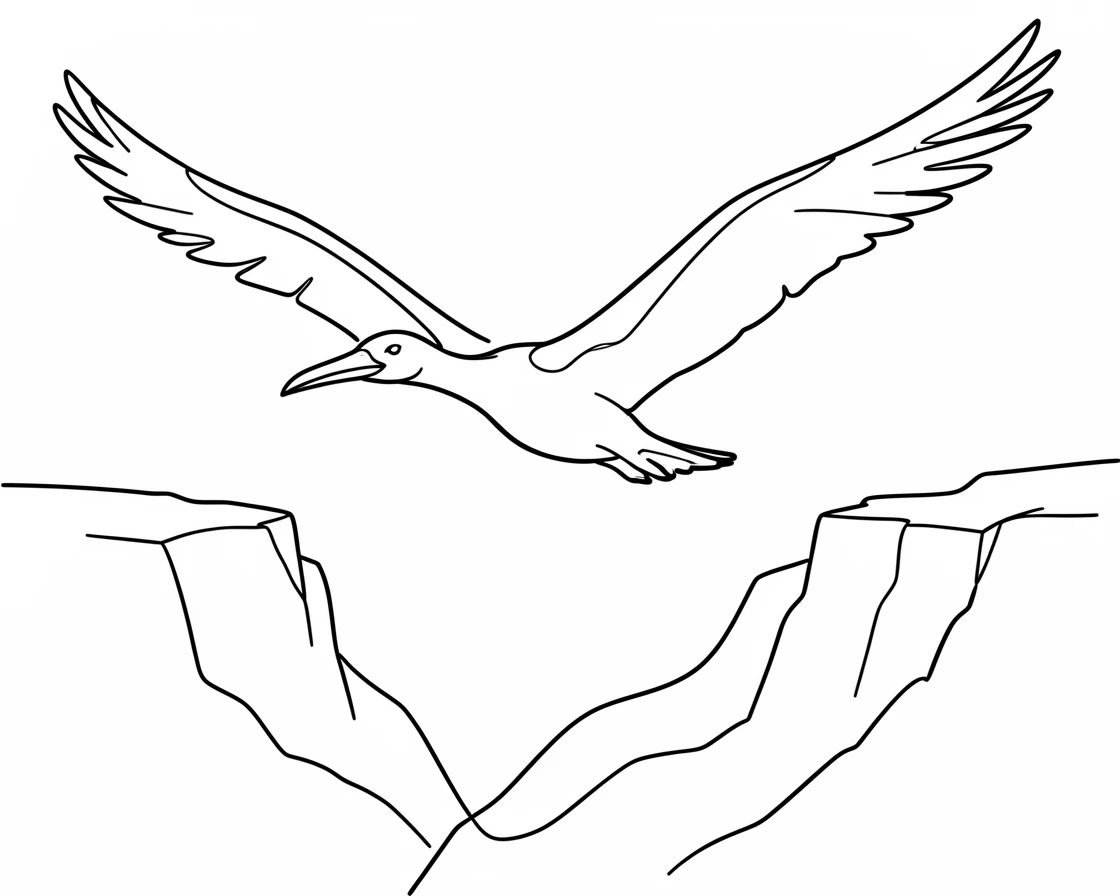 A Quetzalcoatlus soaring with enormous wings above a canyon