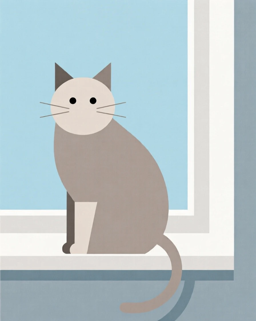 A curious cat perched on a windowsill