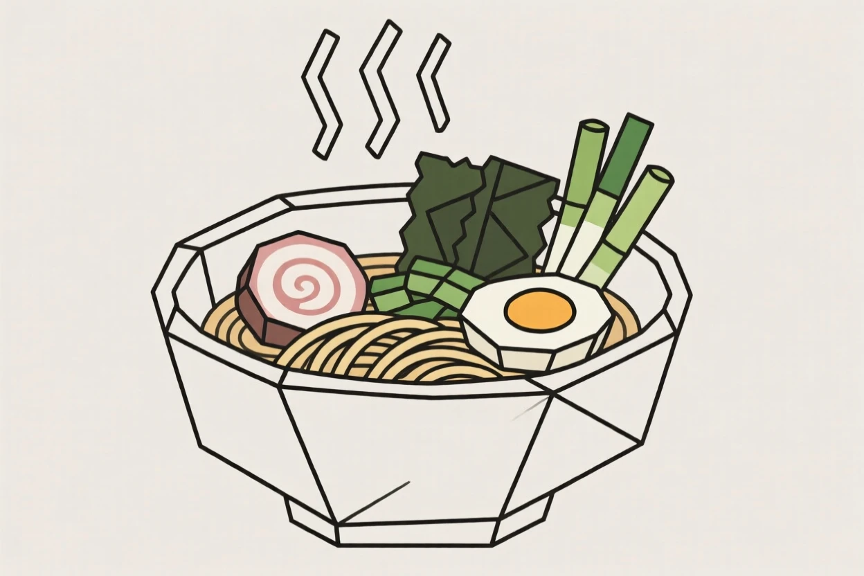 A steaming bowl of ramen with toppings