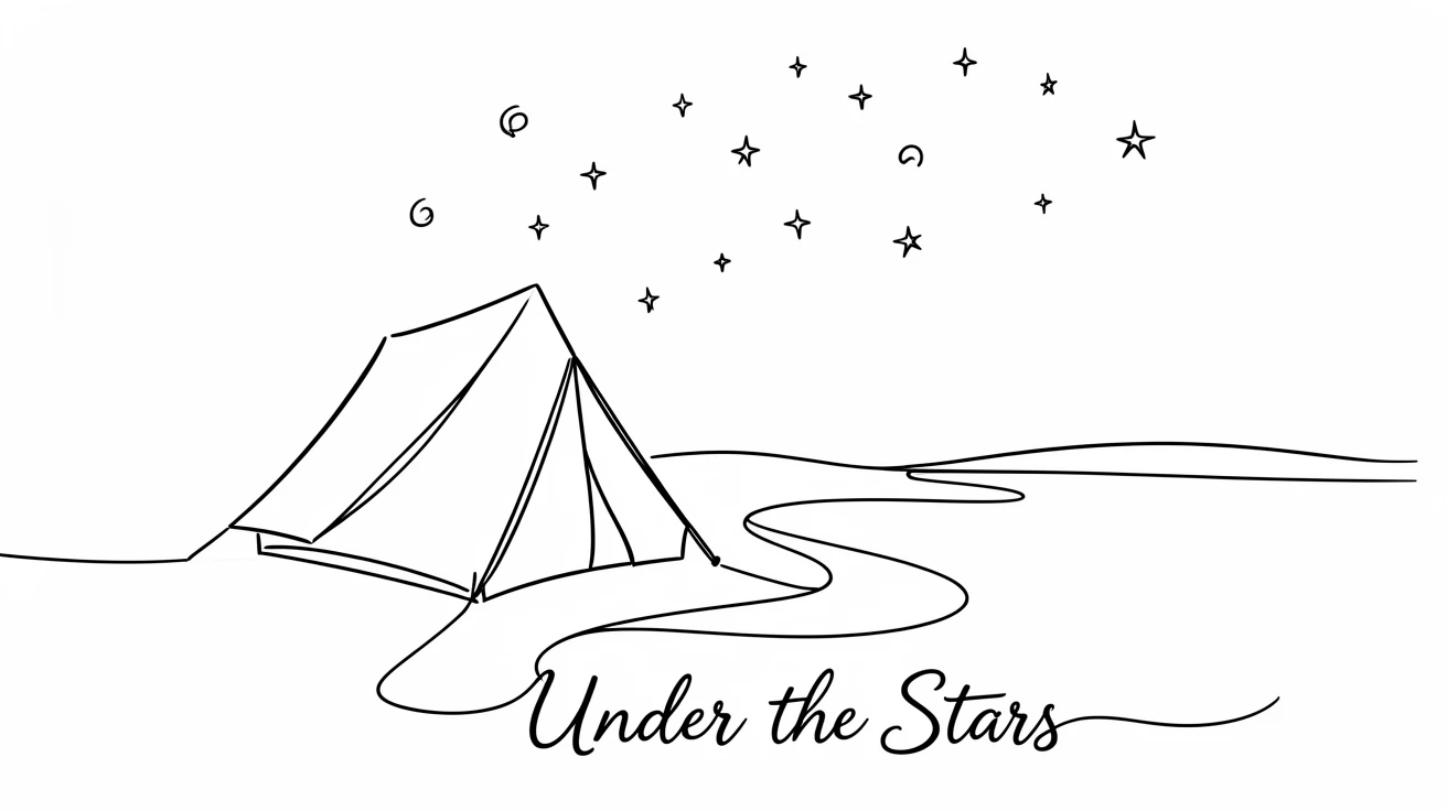 A backpacking tent pitched beside a alpine lake beneath the stars