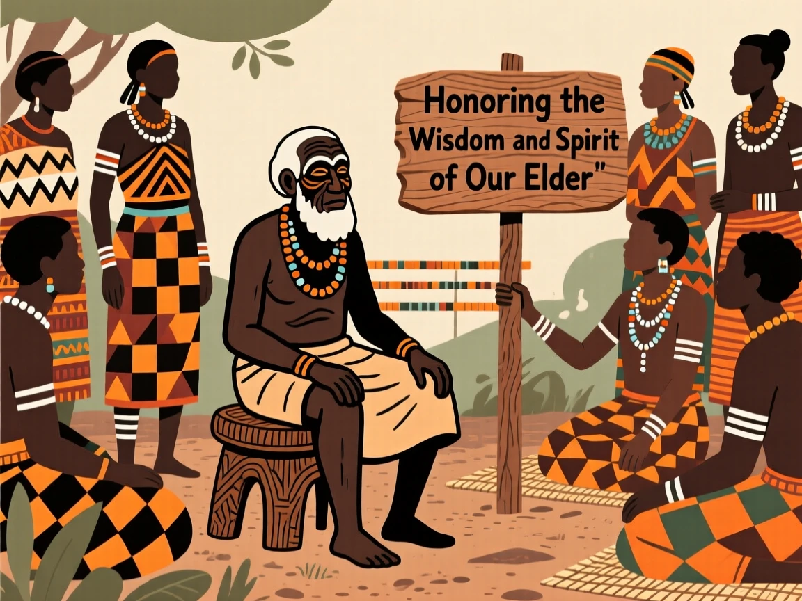 Villagers gathering to honor a respected elder's life.