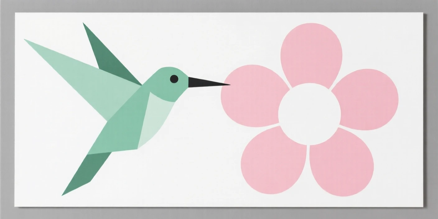 A hummingbird hovering near a flower