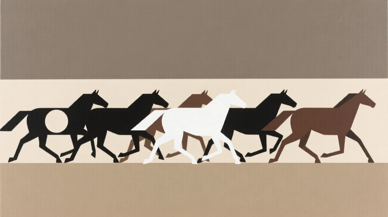 A herd of wild horses galloping across a plain