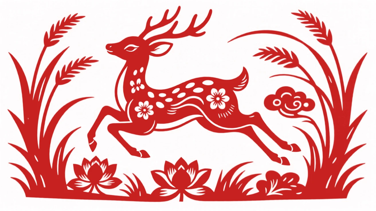 A spotted deer fawn, leaping through a field of tall grass, bathed in the golden light of late afternoon.