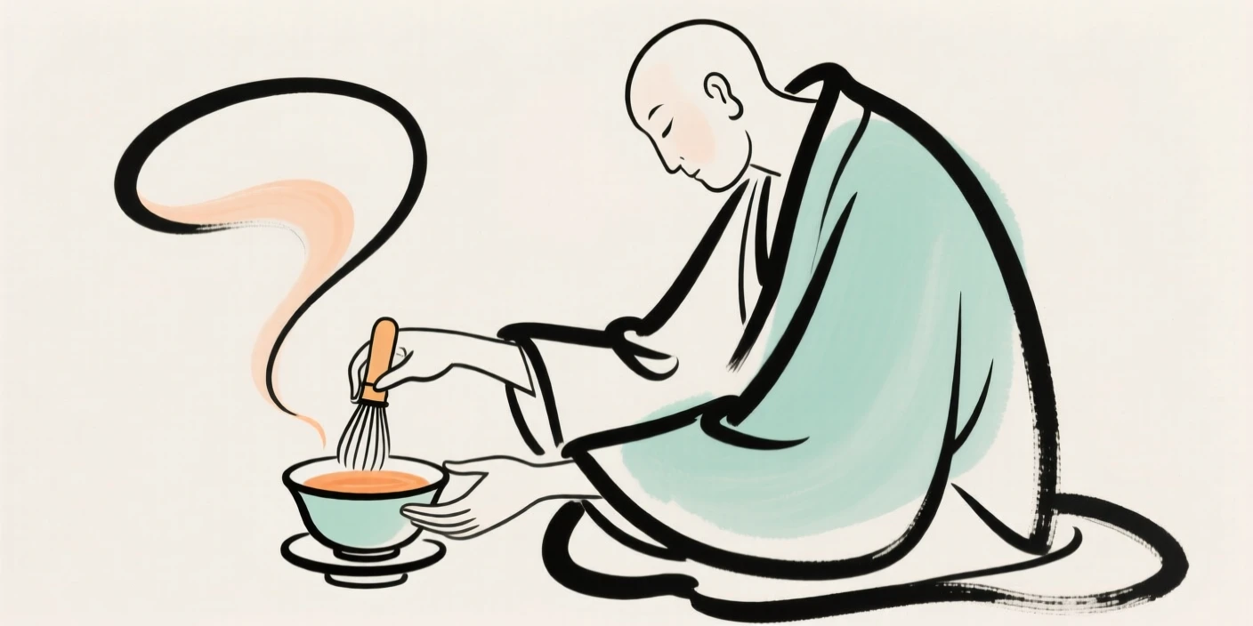 A tea master performing a ceremony