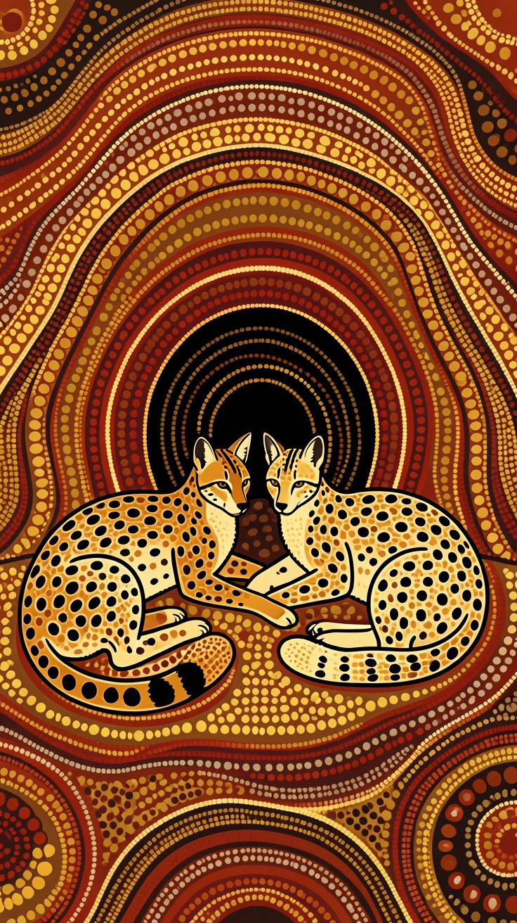 A pack of servals resting near their den