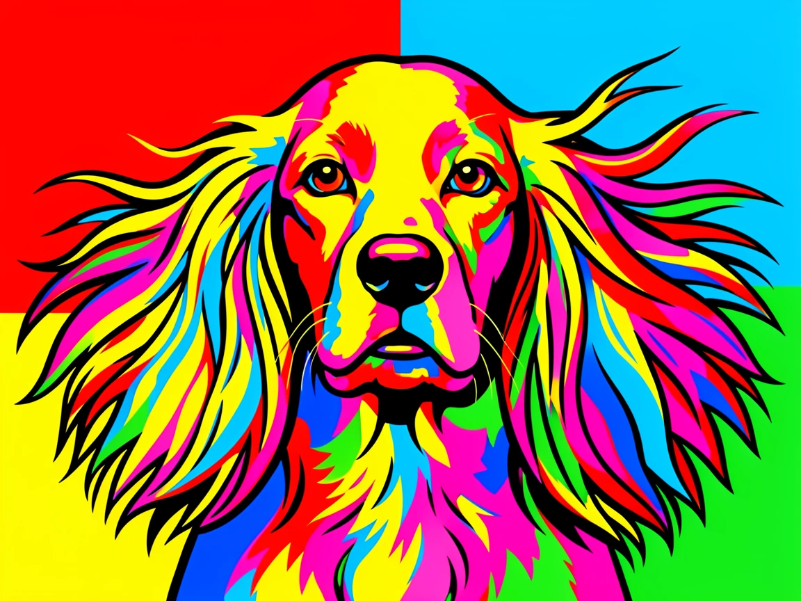 Cocker spaniel with long ears blowing in the wind