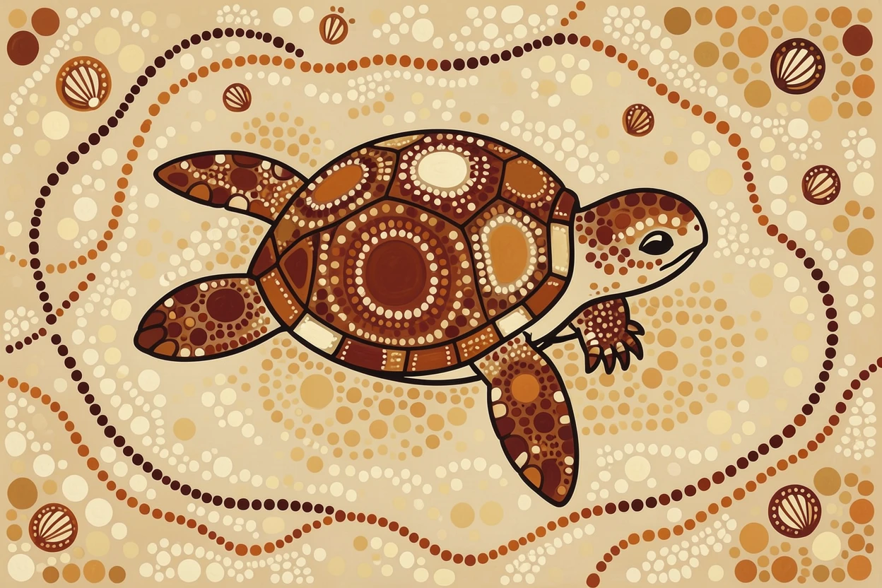 A turtle hatchling resting on the sandy seabed