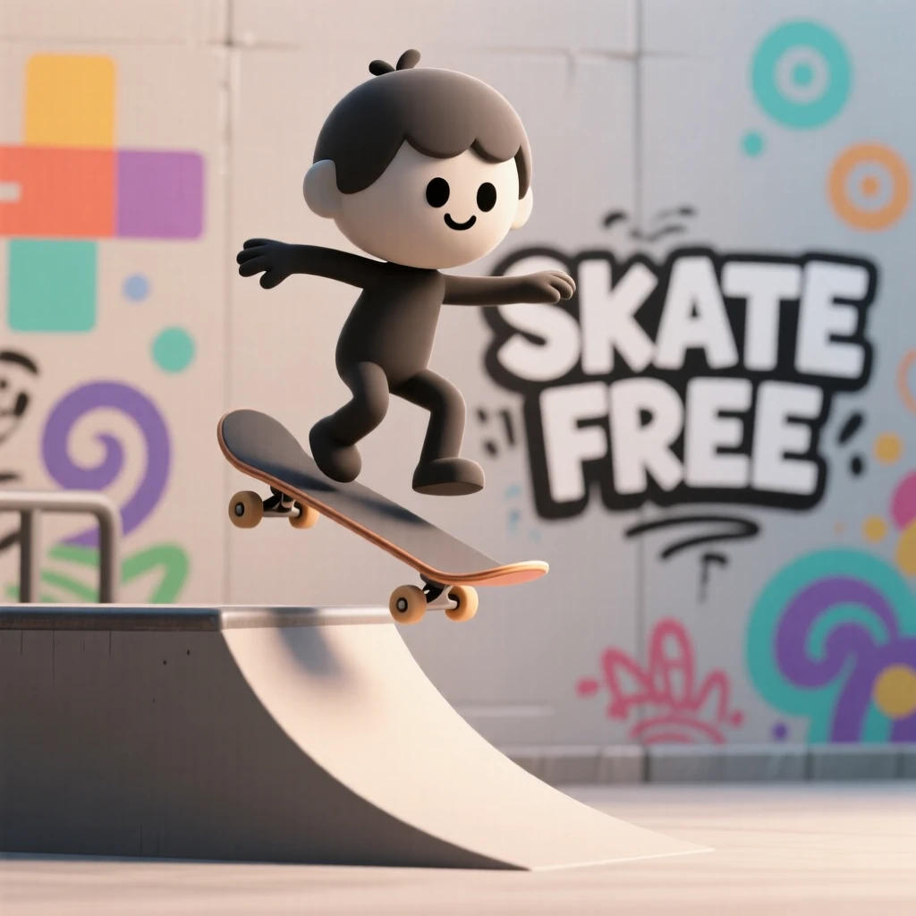 A determined skateboarder soars mid-air off a ramp, arms spread wide against a backdrop of graffiti-covered walls.