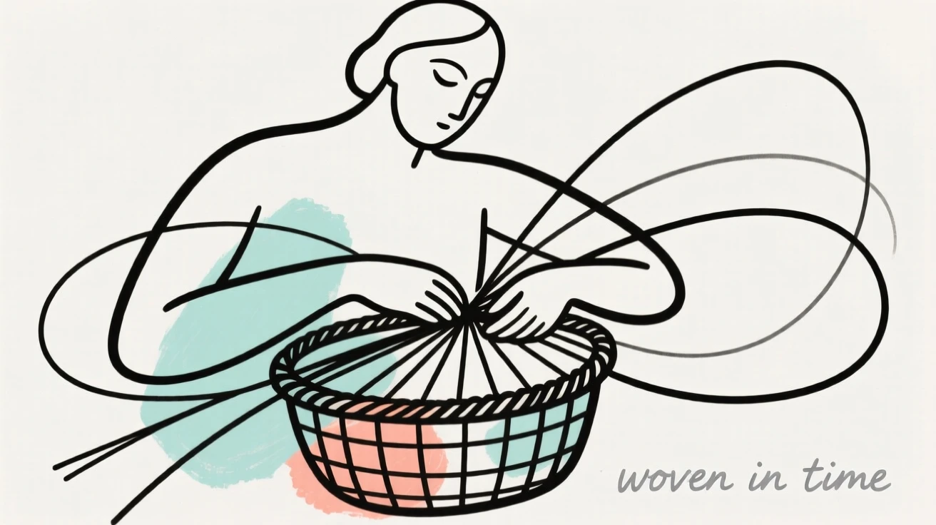 A basket maker weaving reeds