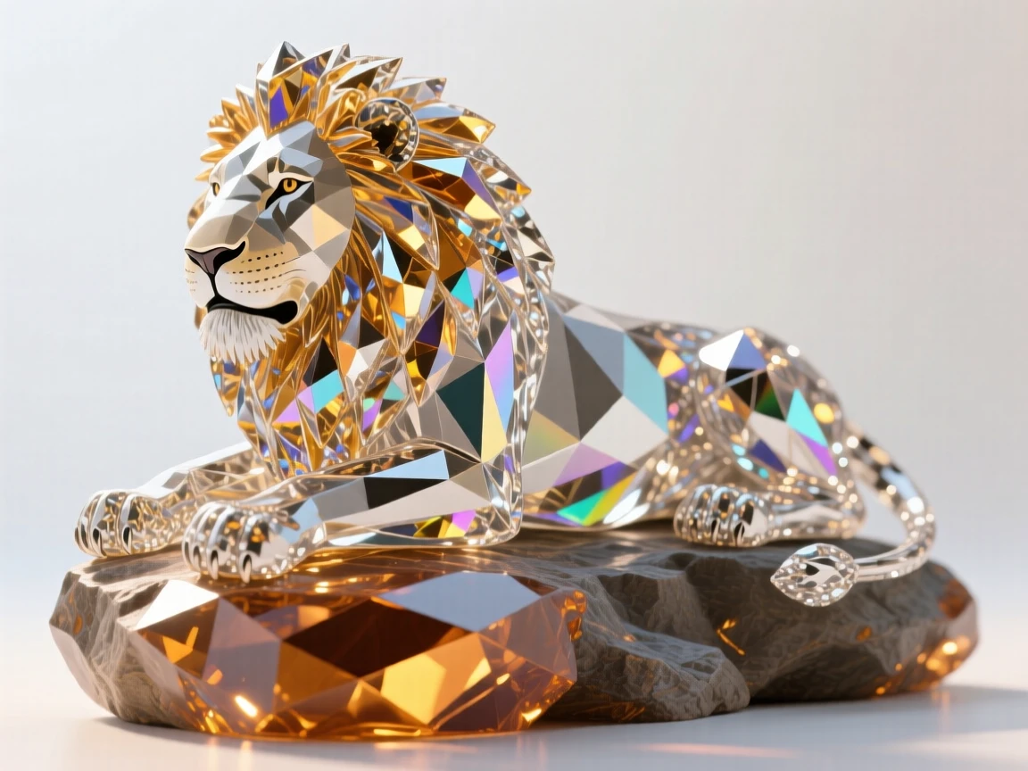 A majestic lion resting atop a sunlit rock, mane rippling gently in the savanna breeze.