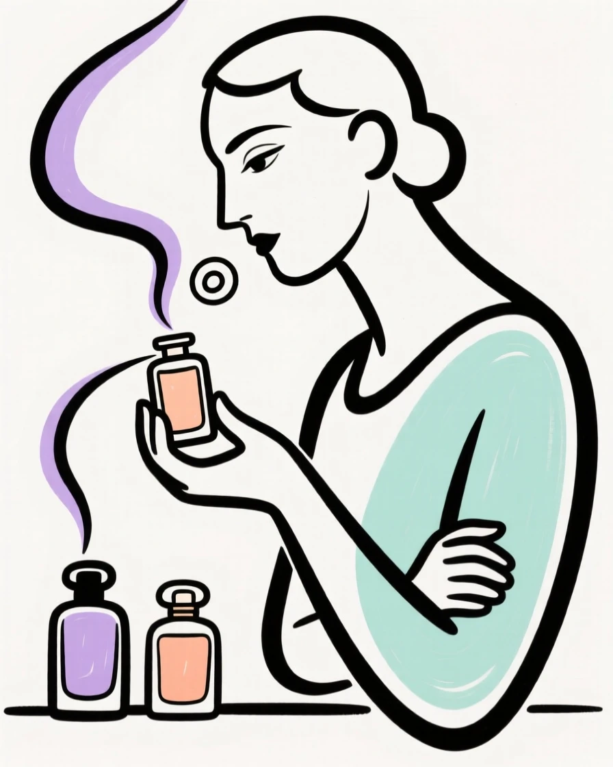 A perfumer blending scents