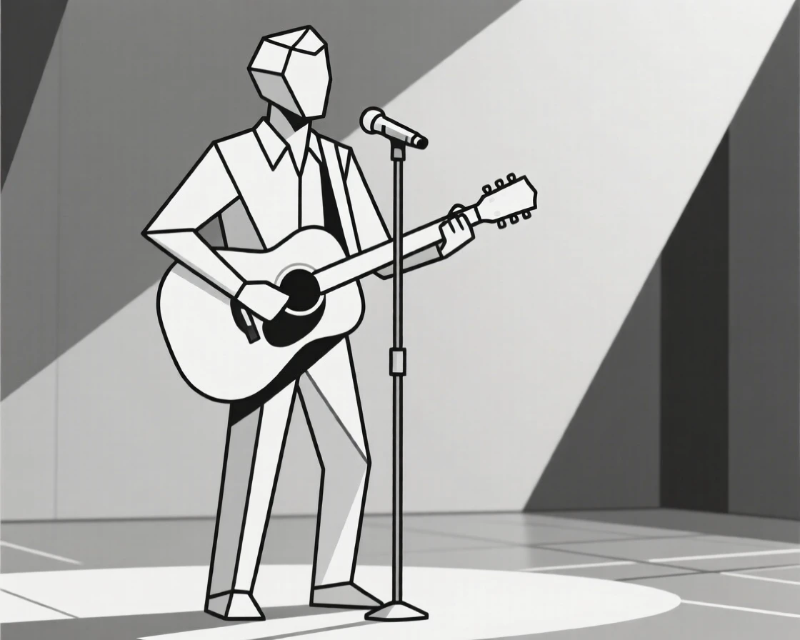 A country music singer performing with a guitar