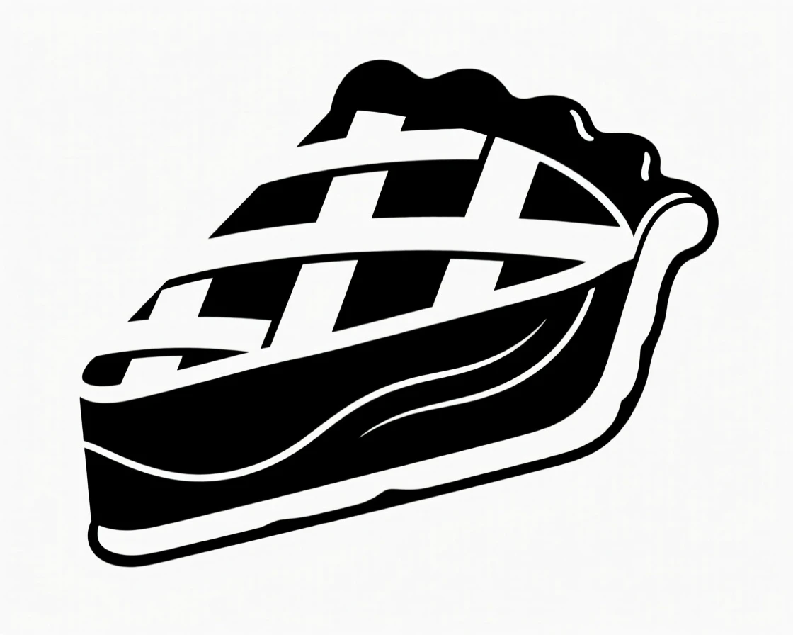 A wedge of pie with a golden lattice crust.