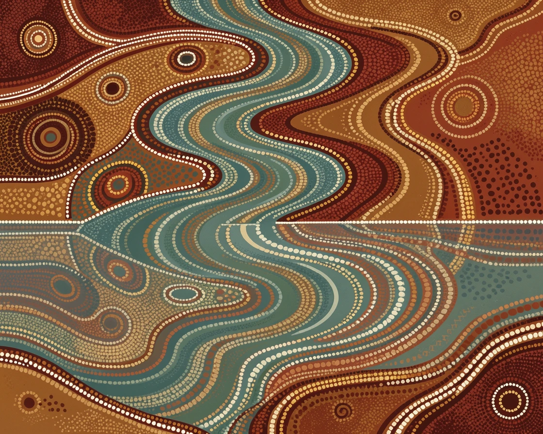 A winding river delta reflected in still water
