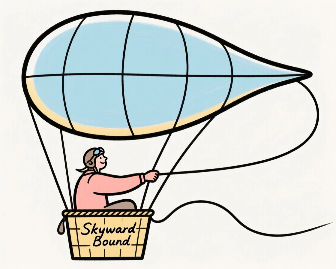 A pilot flying a hot air balloon