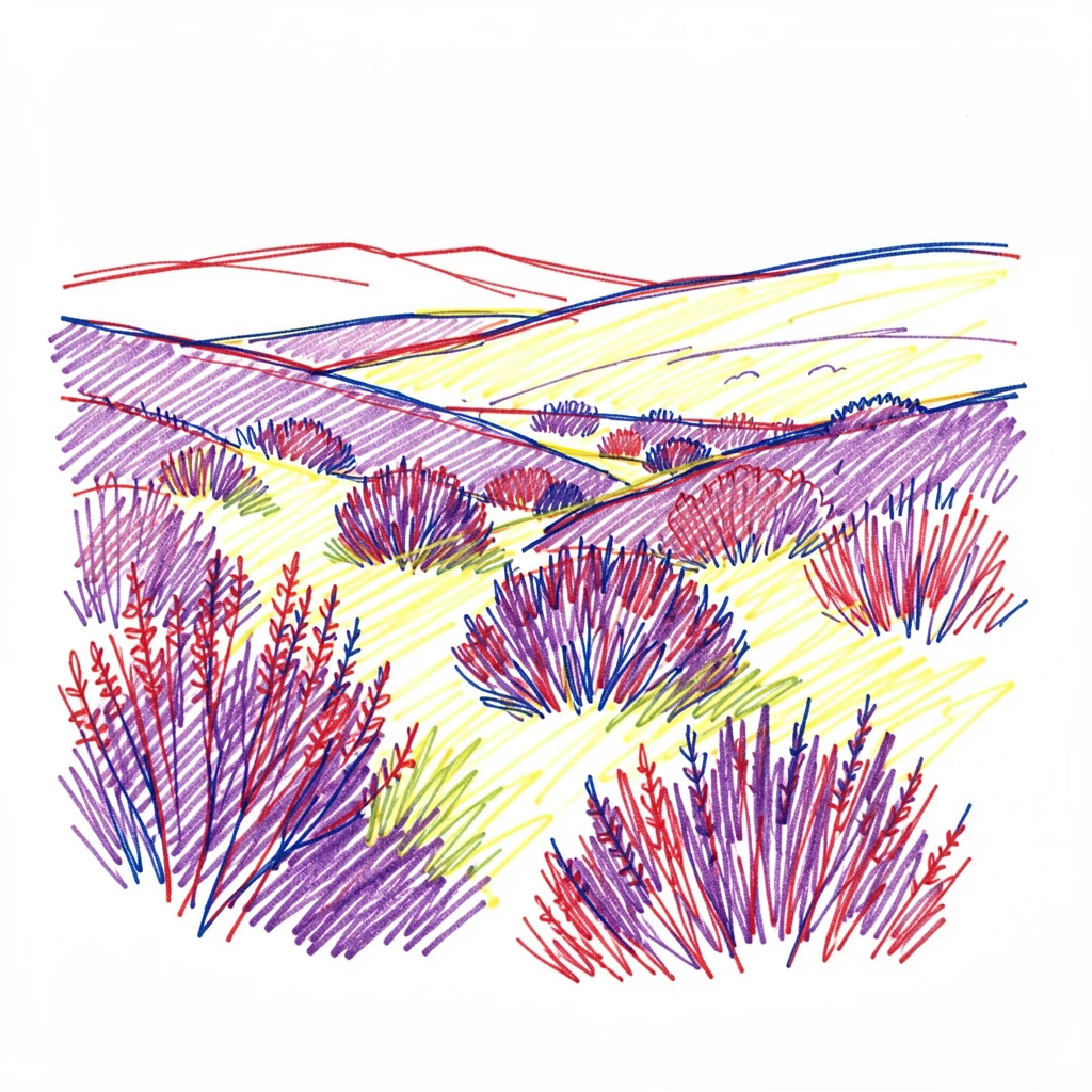 A field of wild heather turning the highlands a deep shade of purple