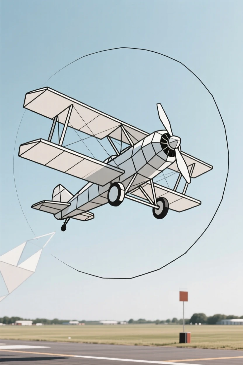 A biplane performing a loop at an air show
