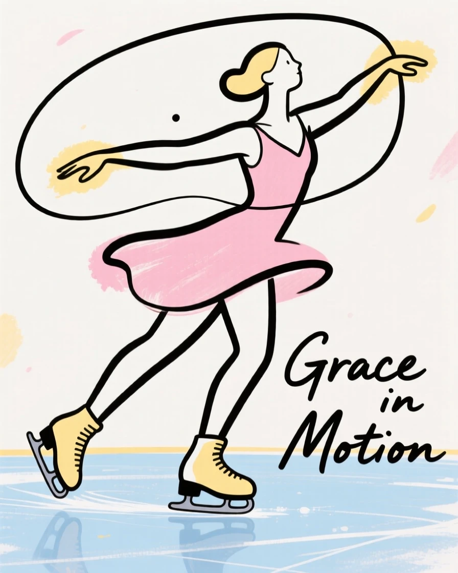 A figure skater spinning on ice