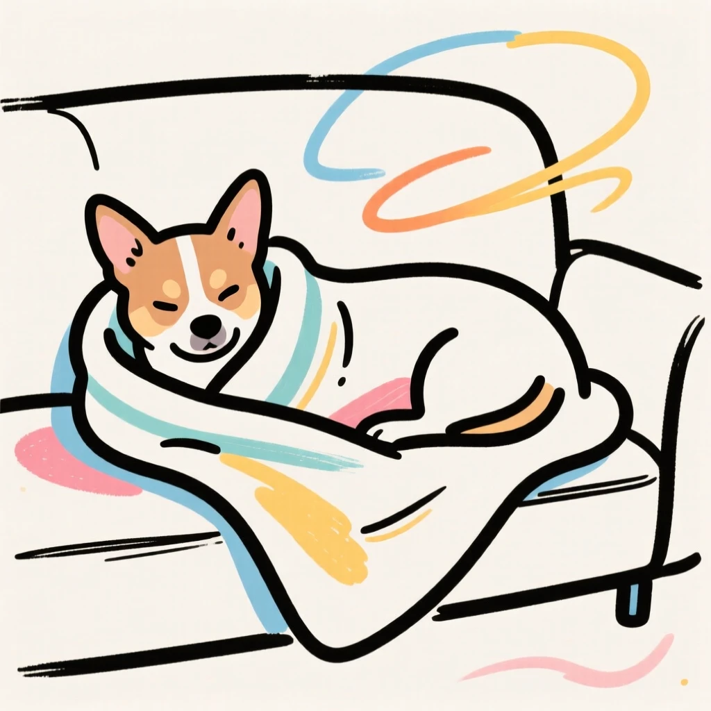 A Chihuahua wrapped snugly in a blanket on a couch.