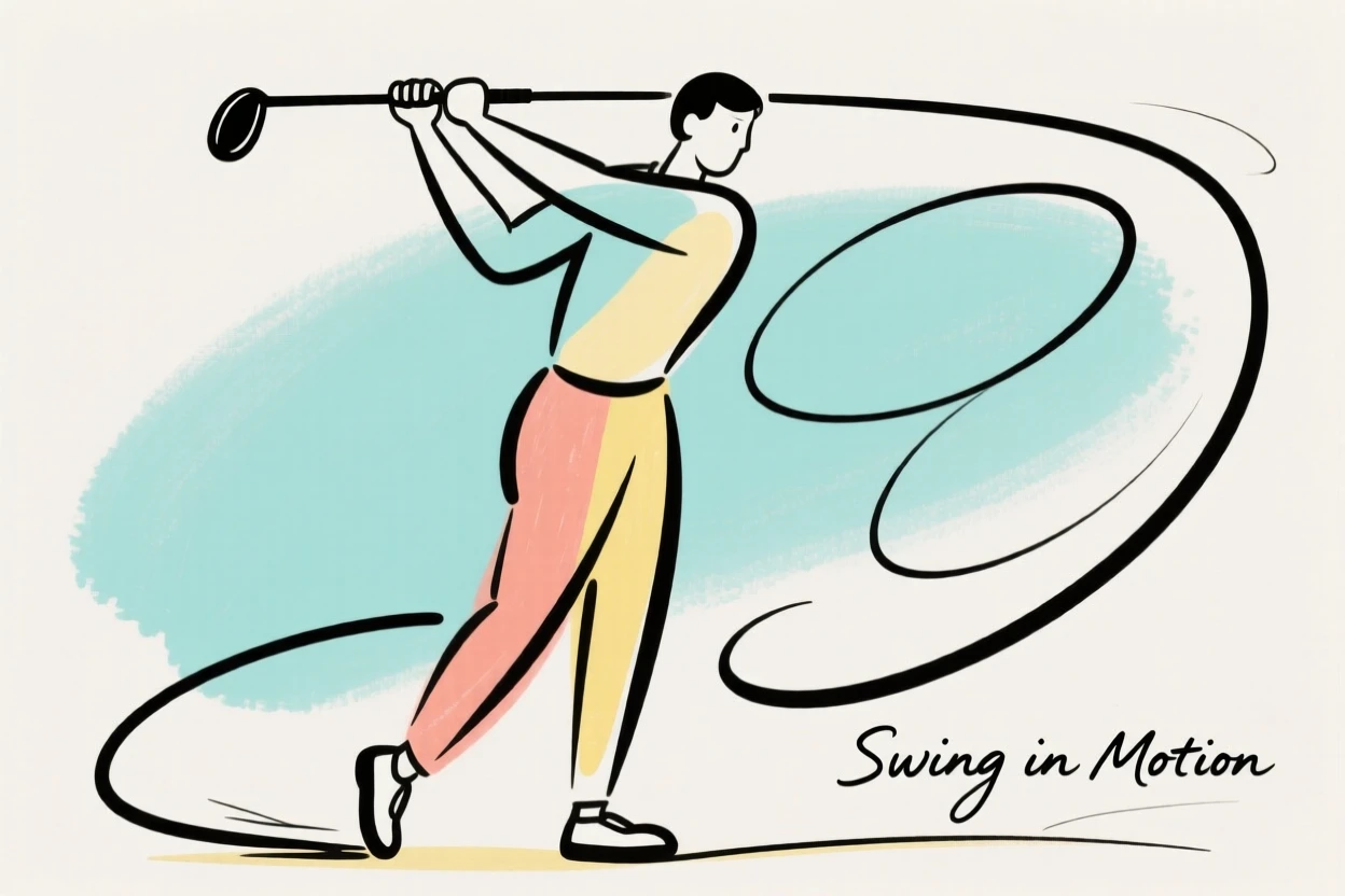 A golfer swinging a club
