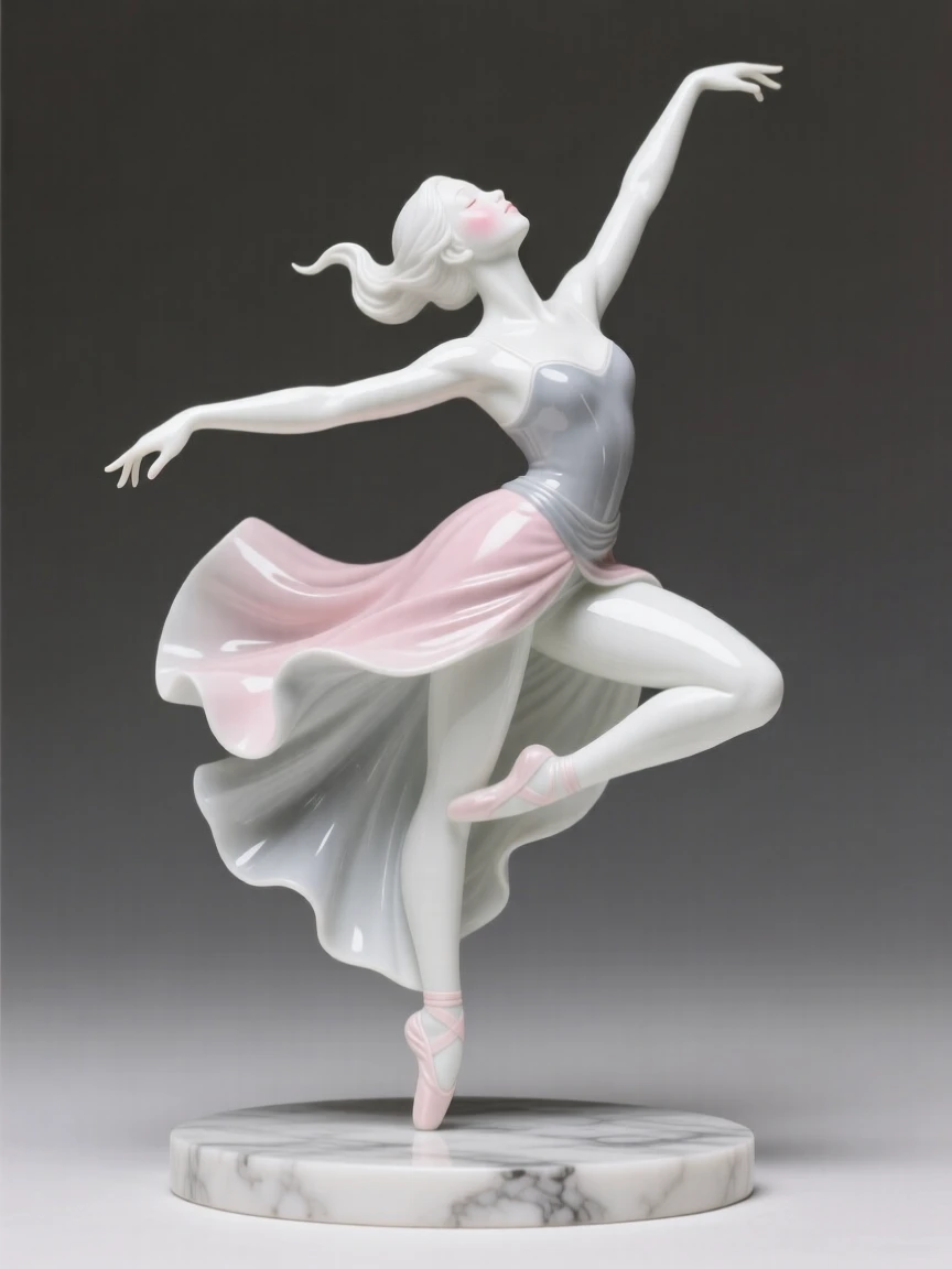 A graceful contemporary dancer caught in the middle of a graceful arabesque, the pose radiating passion and precision.