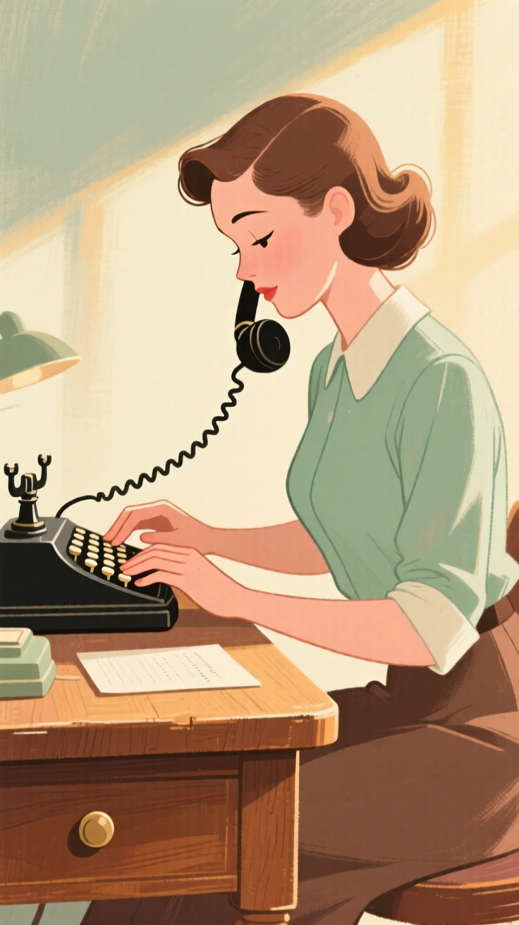 A telegraph operator tapping messages at an old wooden desk