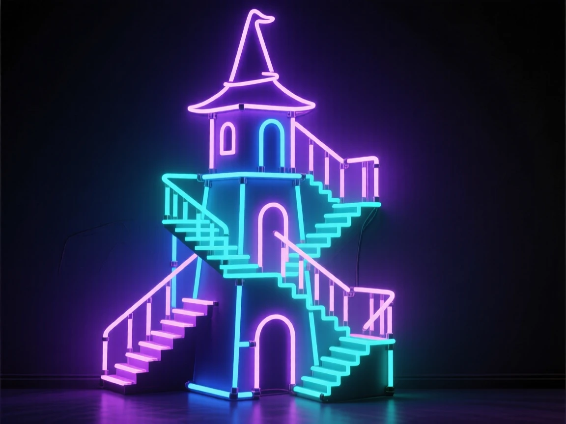 A wizard's tower with staircases that spiral in impossible directions.