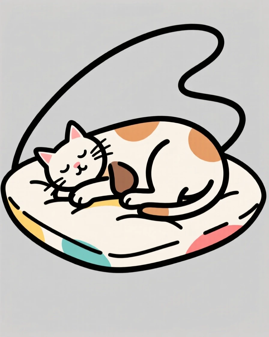 A cat and dog napping together on a shared cushion.