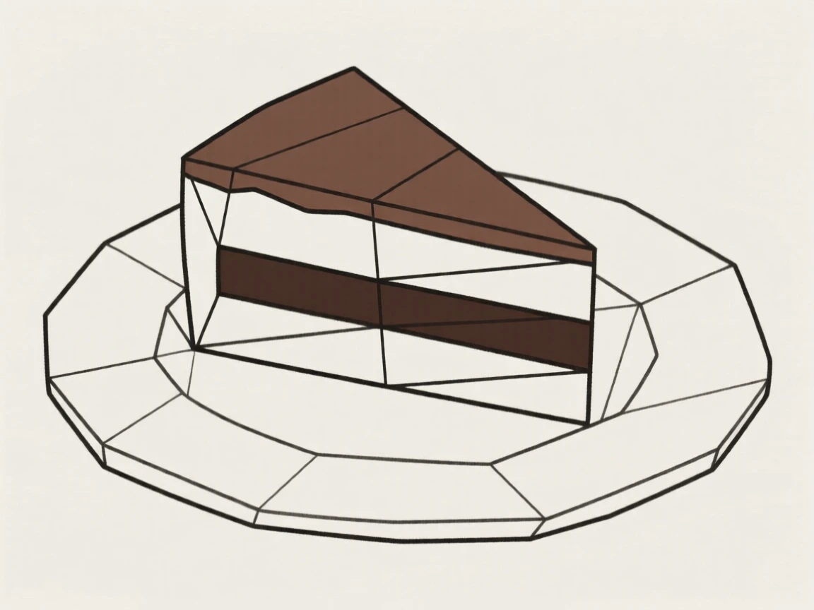 A slice of chocolate layer cake on a plate