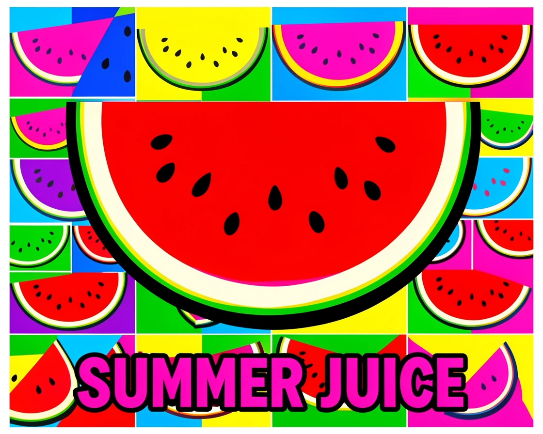 Juicy watermelon slice on a summer day