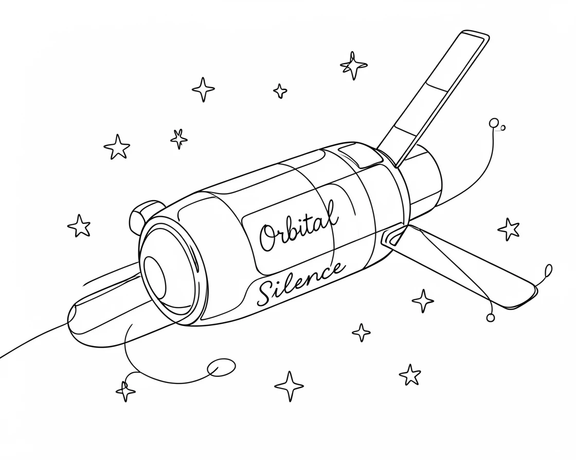 A space station module orbiting silently against a backdrop of stars