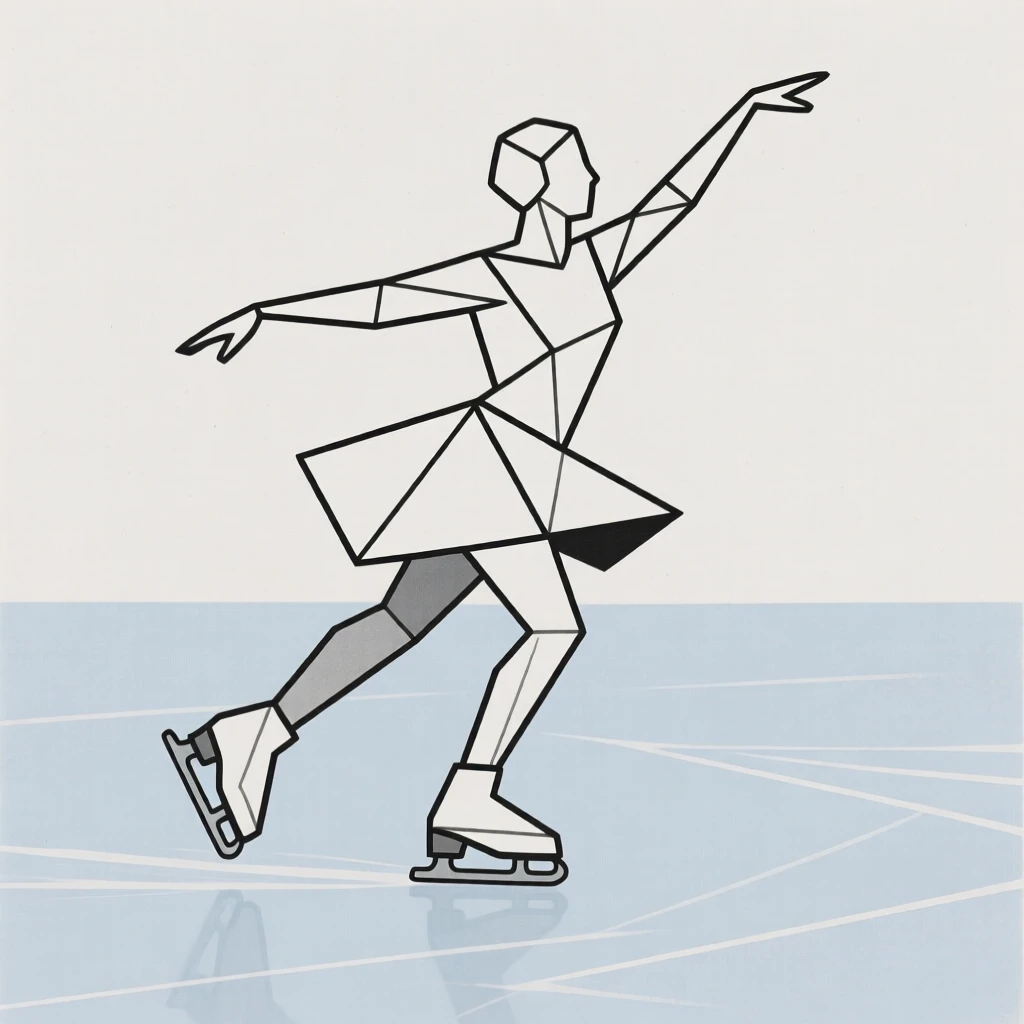 A figure skater spinning gracefully on ice