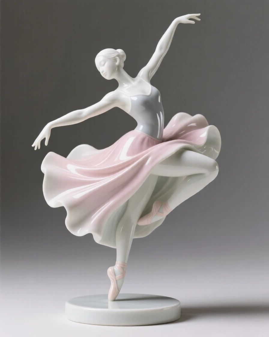 A graceful contemporary dancer caught in the middle of a slow pirouette, muscles and lines full of controlled energy.