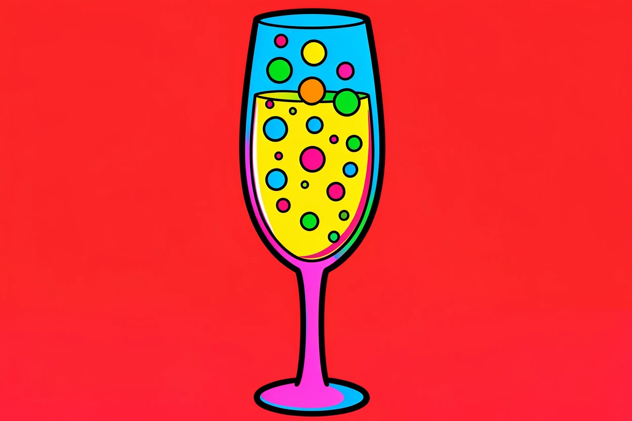 Champagne glass with bubbles rising