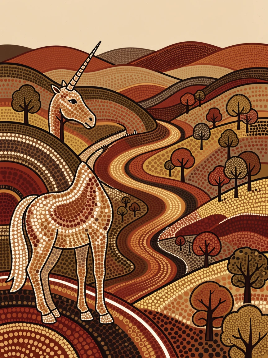 A unicorn watching over a hidden valley