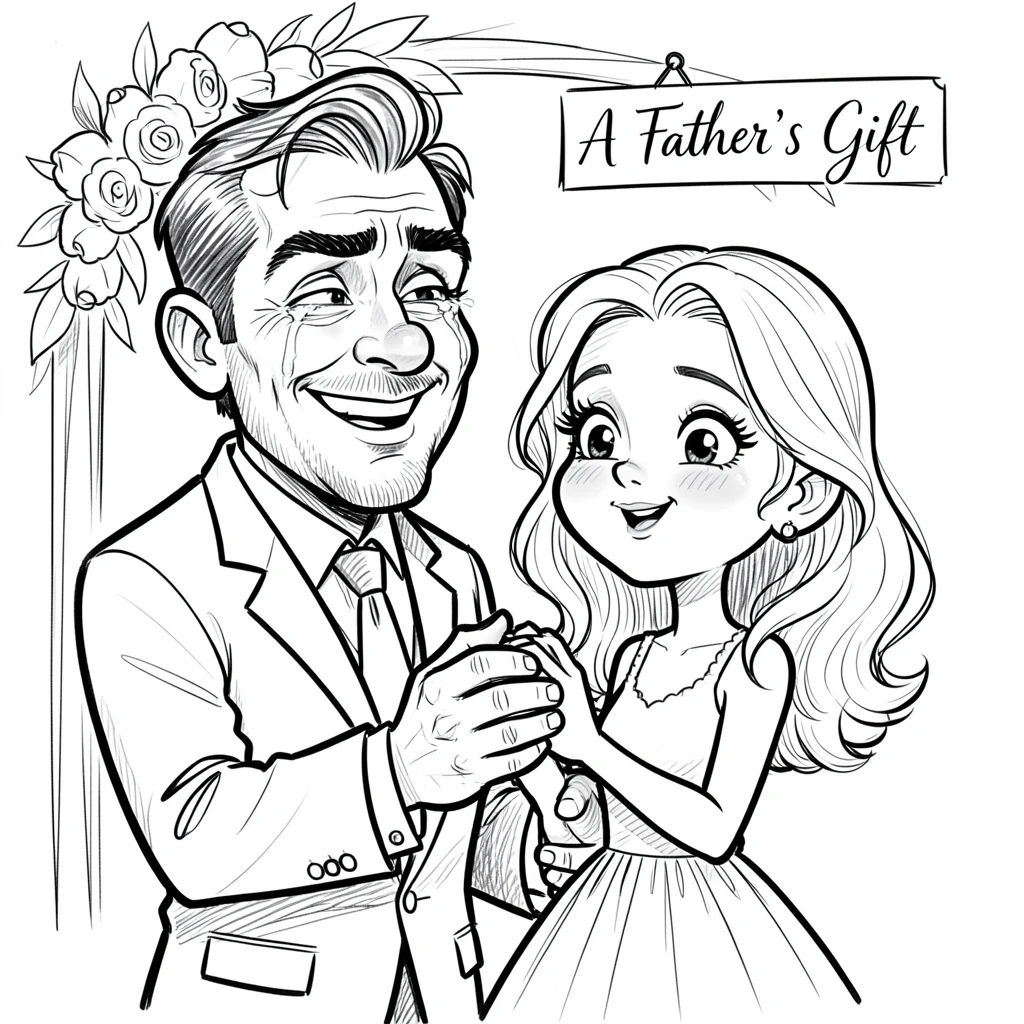[Family & Relationship Moments] Heartwarming scene of a father giving his daughter away with tears in his eyes, radiating love and warmth