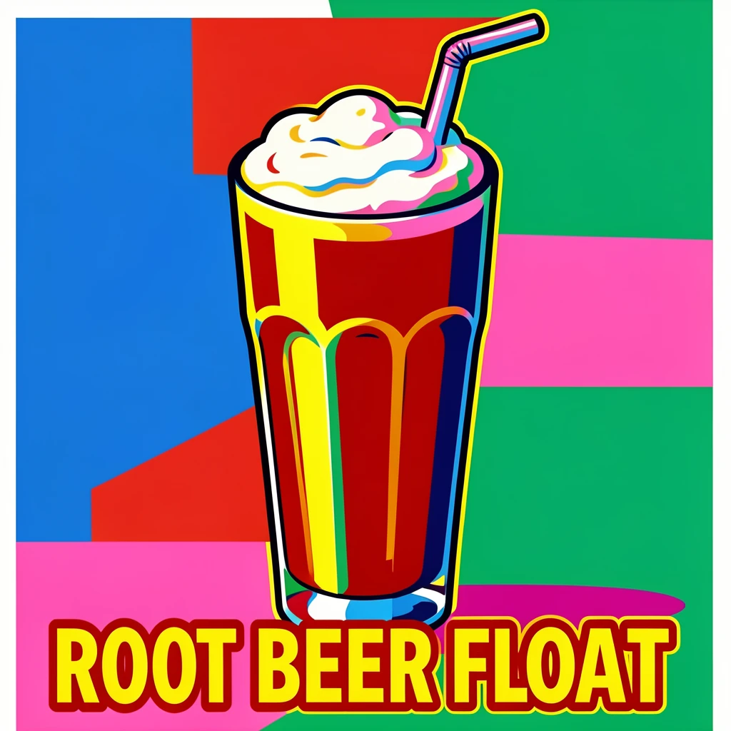Root beer float in a tall glass