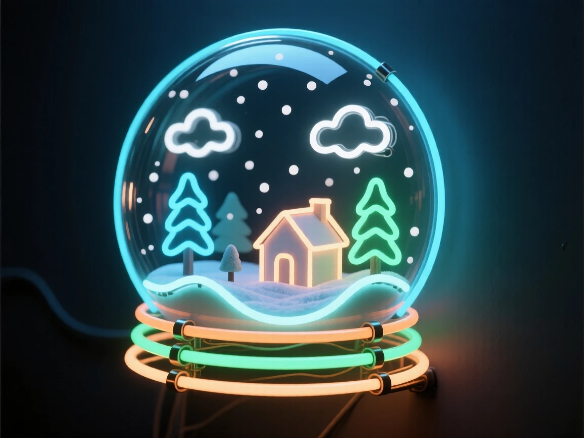 A pocket-sized world contained inside a glass snow globe.