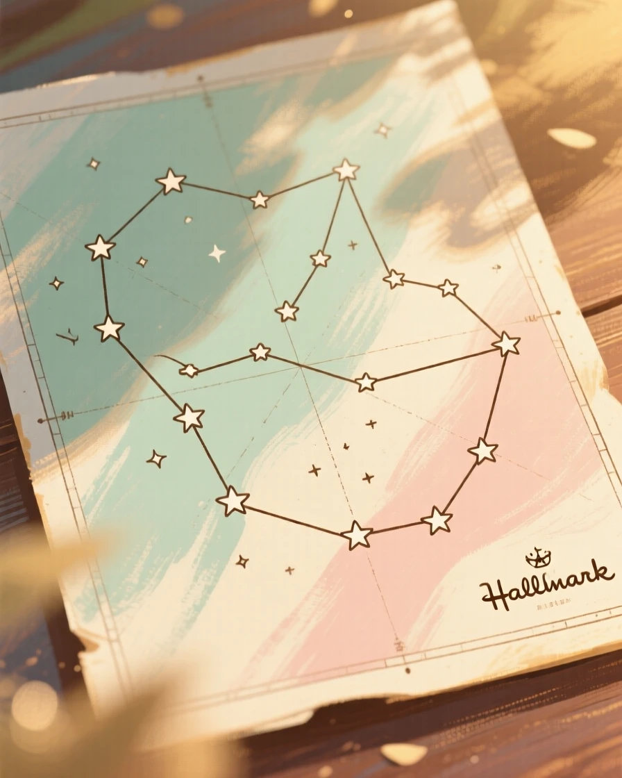 An antique star chart marking the paths of ancient constellations