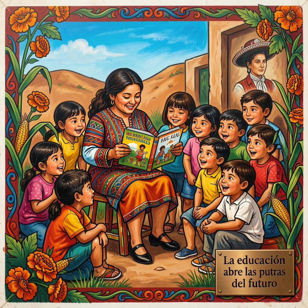 A teacher reading a story to a circle of attentive children