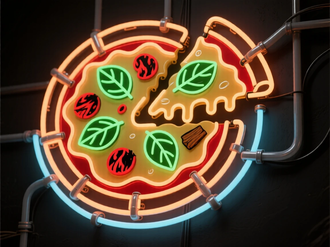 A wood-fired pizza topped with fresh basil and melted cheese.