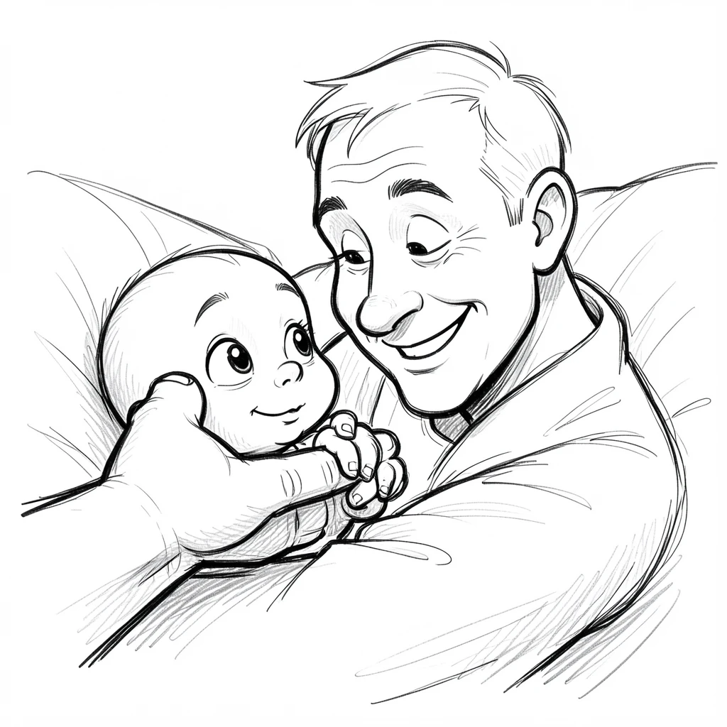 [Family & Relationship Moments] Heartwarming scene of a newborn baby gripping her father's finger for the first time, radiating love and warmth