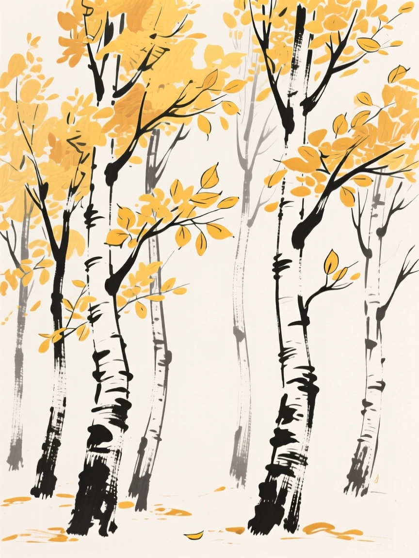 A grove of aspen trees with golden leaves shimmering in autumn.