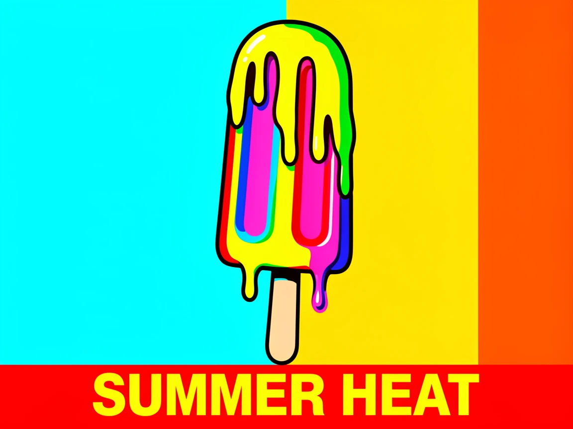 Popsicle melting on a hot summer day