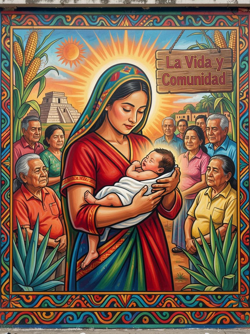 A midwife cradling a newborn moments after birth
