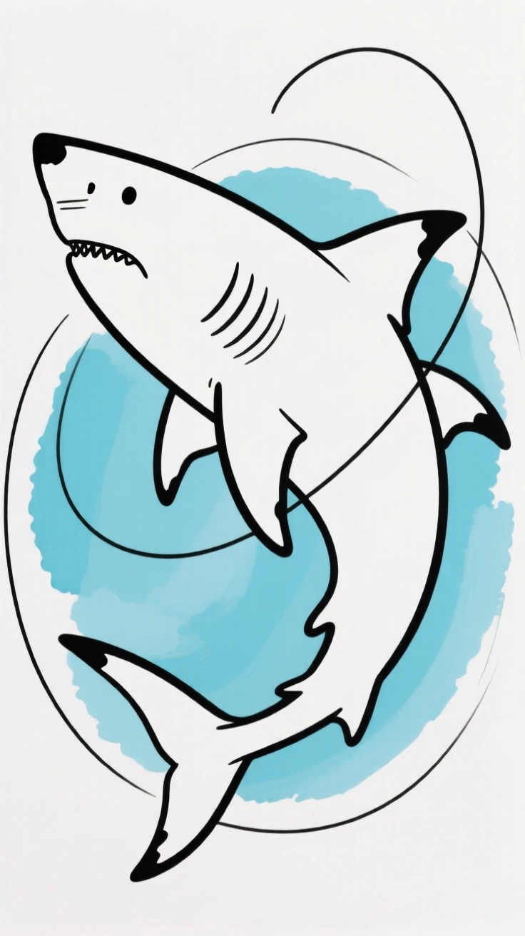 A great white shark circling