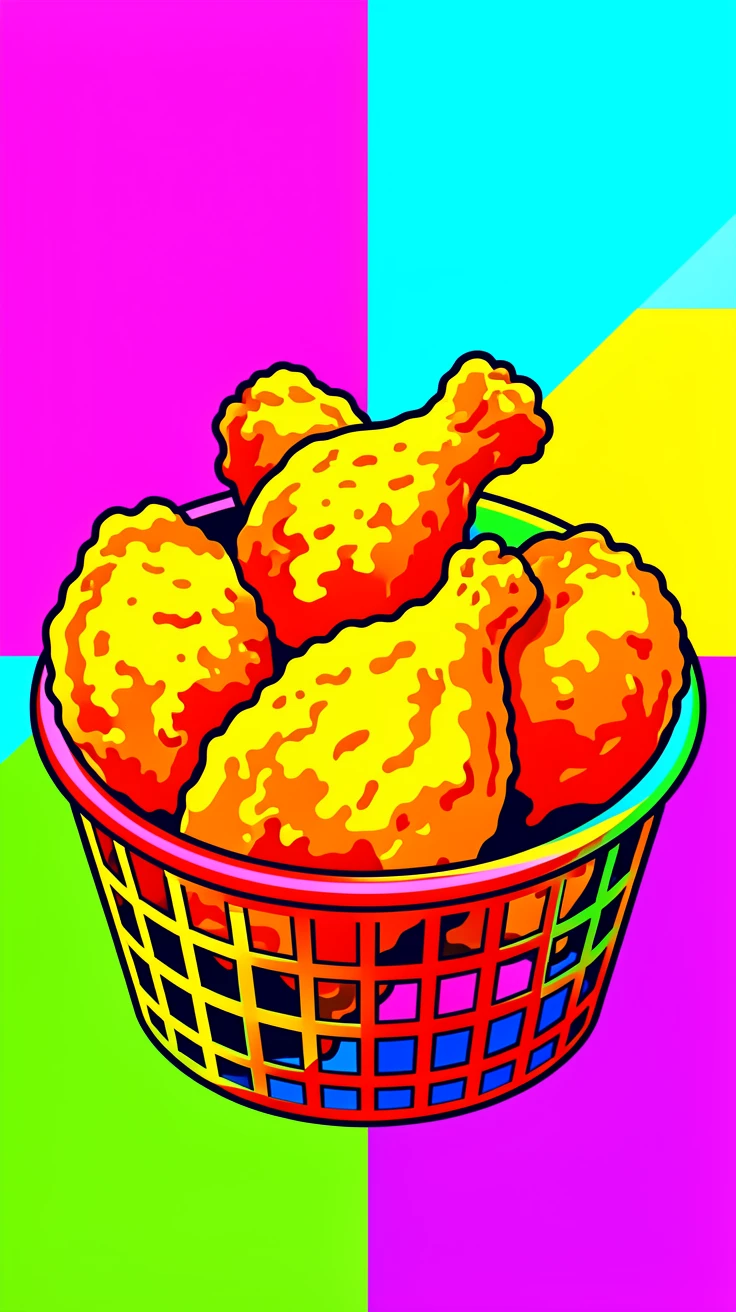 Basket of golden fried chicken