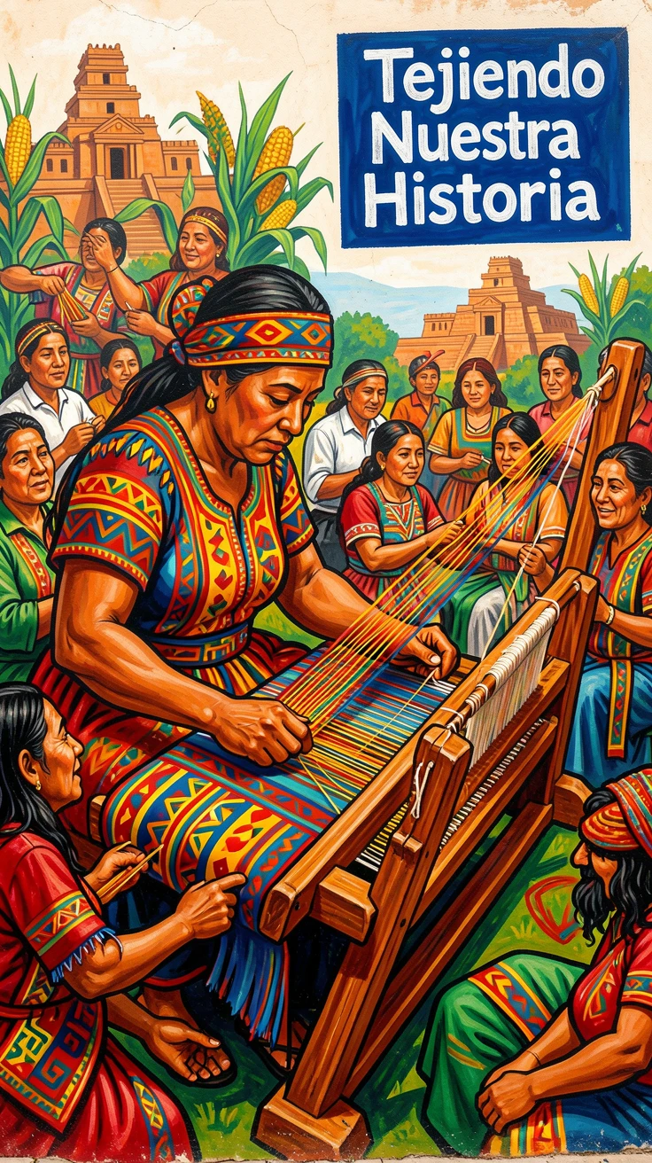 A weaver working a traditional backstrap loom
